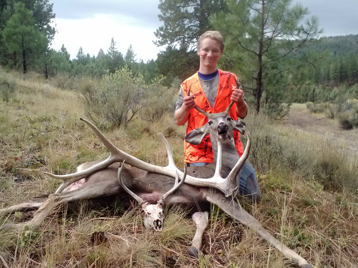 I like talking kids out to get their first animals.  This is one of my nephews.  They all want &quot;uncle Brian &quot; to take them out.  Lol<br />he missed 3 bucks,  and we seem 14 bucks in 2 days before finally making a nice 100 yard shot on this 3 point